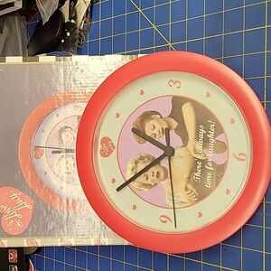 I Love Lucy Red Framed Round Clock There's Always Time for Laughter